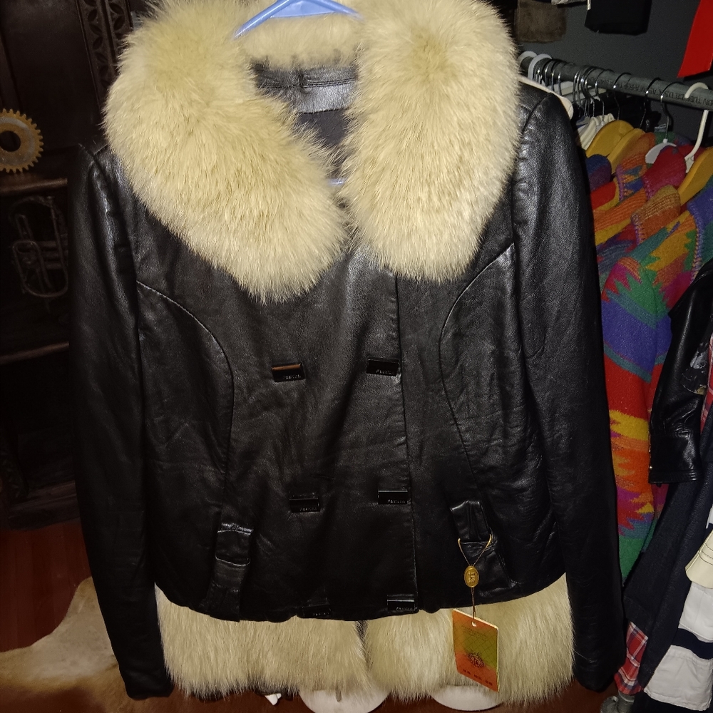 Leather jacket ( sample ) new with tags